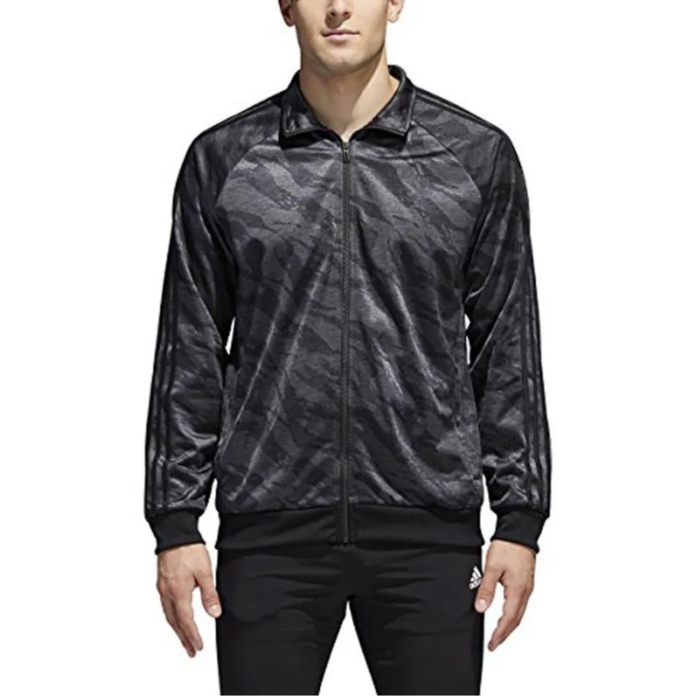 NWOT Men’s Adidas Black Gray Camo Jacket S
